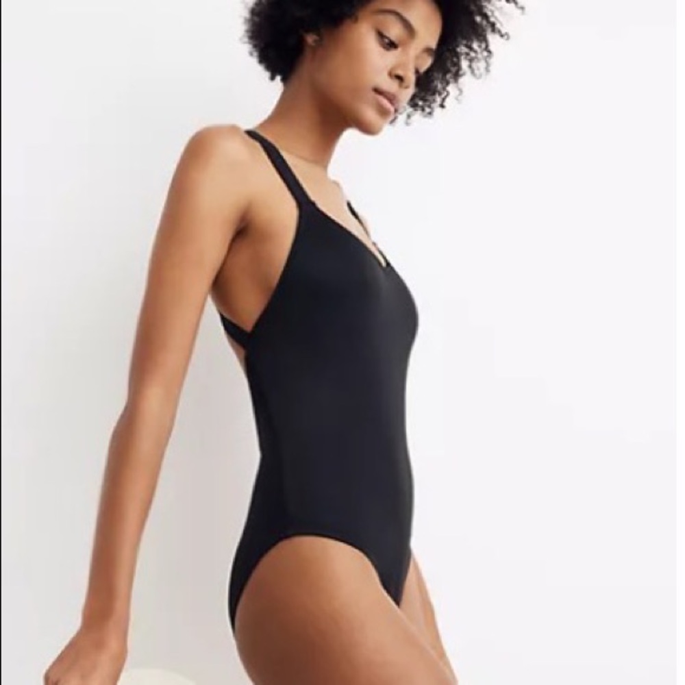 Madewell Second Wave Crisscross One Piece Swimsuit Sz L